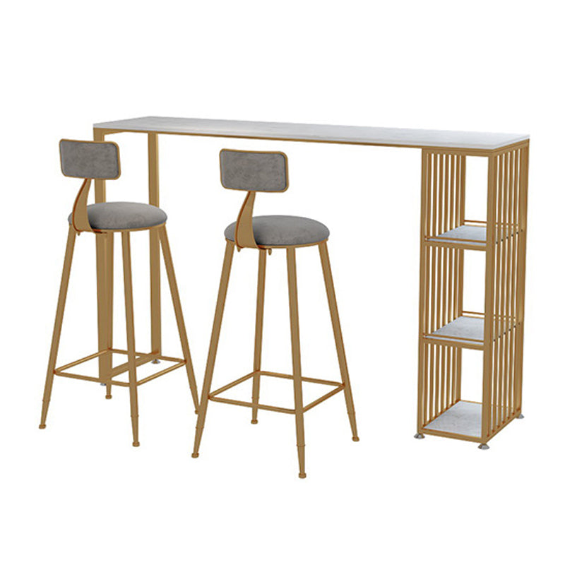 Stone Bar Dining Table Traditional Luxury Rectangle Bar Table with Sled Base White Clearhalo 'Bar Furniture' 'Bar Tables' 'bar_tables' 'Furniture' 'furniture_bar_tables' 'Kitchen & Dining Furniture' 4744327