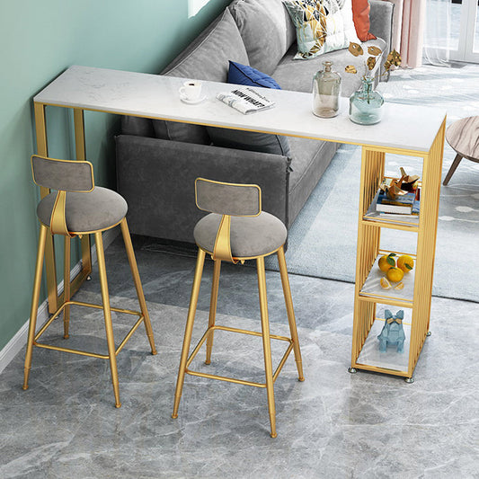 Stone Bar Dining Table Traditional Luxury Rectangle Bar Table with Sled Base Clearhalo 'Bar Furniture' 'Bar Tables' 'bar_tables' 'Furniture' 'furniture_bar_tables' 'Kitchen & Dining Furniture' 4744330