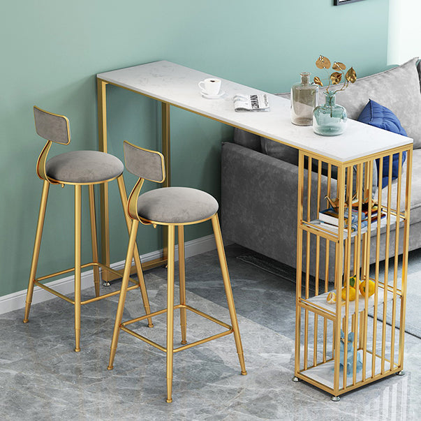 Stone Bar Dining Table Traditional Luxury Rectangle Bar Table with Sled Base Clearhalo 'Bar Furniture' 'Bar Tables' 'bar_tables' 'Furniture' 'furniture_bar_tables' 'Kitchen & Dining Furniture' 4744331