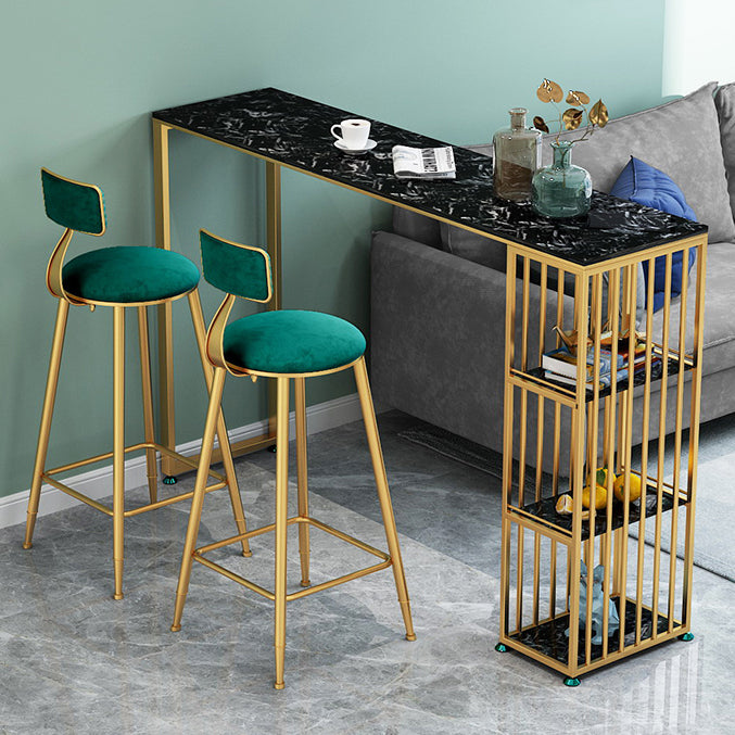 Stone Bar Dining Table Traditional Luxury Rectangle Bar Table with Sled Base Clearhalo 'Bar Furniture' 'Bar Tables' 'bar_tables' 'Furniture' 'furniture_bar_tables' 'Kitchen & Dining Furniture' 4744332