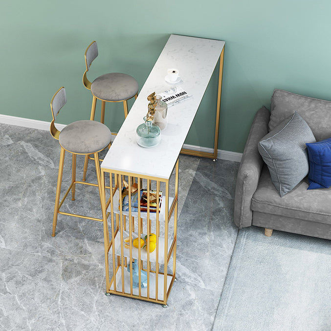 Stone Bar Dining Table Traditional Luxury Rectangle Bar Table with Sled Base Clearhalo 'Bar Furniture' 'Bar Tables' 'bar_tables' 'Furniture' 'furniture_bar_tables' 'Kitchen & Dining Furniture' 4744333