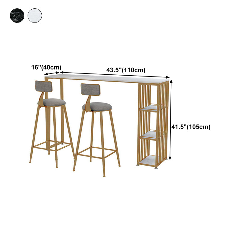 Stone Bar Dining Table Traditional Luxury Rectangle Bar Table with Sled Base Clearhalo 'Bar Furniture' 'Bar Tables' 'bar_tables' 'Furniture' 'furniture_bar_tables' 'Kitchen & Dining Furniture' 4744334
