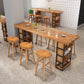 Rectangle Bar Dining Table Contemporary Wood Top Bar Table with Sled Base 78.7"L x 19.7"W x 41.3"H Without Chairs Clearhalo 'Bar Furniture' 'Bar Tables' 'bar_tables' 'furn' 'furn_bar_tables' 'Furniture' 'furniture_bar_tables' 'Kitchen & Dining Furniture' 4744342