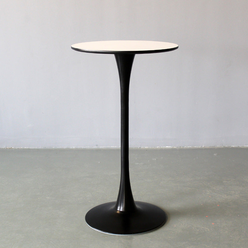 Round Bar Dining Table Contemporary Bar Dining Table with Pedestal Base Black White Without Chairs Clearhalo 'Bar Furniture' 'Bar Tables' 'bar_tables' 'furn' 'furn_bar_tables' 'Furniture' 'furniture_bar_tables' 'Kitchen & Dining Furniture' 4744358