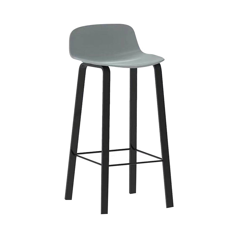 Nordic Indoor Simple Barstool Low Back Iron Tall Stool with Plastic Seat Clearhalo 'Bar Furniture' 'Bar Stools' 'bar_stools' 'furn' 'furn_bar_stools' 'Furniture' 'furniture_bar_stools' 'Kitchen & Dining Furniture' 4744375