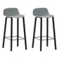 Nordic Indoor Simple Barstool Low Back Iron Tall Stool with Plastic Seat Grey 2 Piece Set Clearhalo 'Bar Furniture' 'Bar Stools' 'bar_stools' 'furn' 'furn_bar_stools' 'Furniture' 'furniture_bar_stools' 'Kitchen & Dining Furniture' 4744379