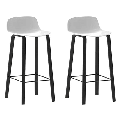 Nordic Indoor Simple Barstool Low Back Iron Tall Stool with Plastic Seat White 2 Piece Set Clearhalo 'Bar Furniture' 'Bar Stools' 'bar_stools' 'furn' 'furn_bar_stools' 'Furniture' 'furniture_bar_stools' 'Kitchen & Dining Furniture' 4744381
