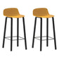 Nordic Indoor Simple Barstool Low Back Iron Tall Stool with Plastic Seat Yellow 2 Piece Set Clearhalo 'Bar Furniture' 'Bar Stools' 'bar_stools' 'furn' 'furn_bar_stools' 'Furniture' 'furniture_bar_stools' 'Kitchen & Dining Furniture' 4744384