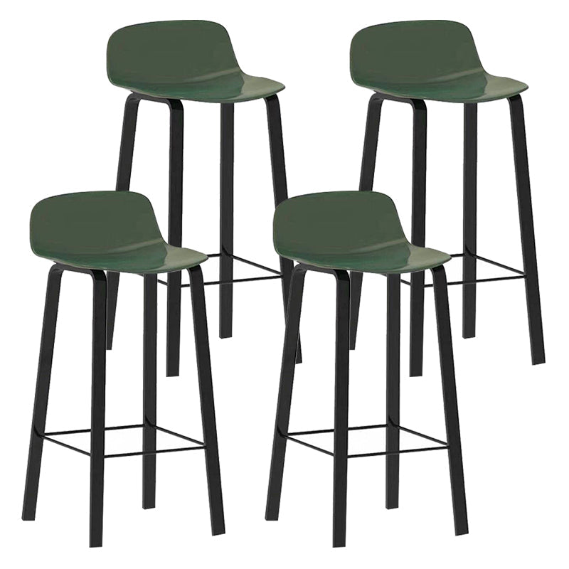 Nordic Indoor Simple Barstool Low Back Iron Tall Stool with Plastic Seat Green 4 Piece Set Clearhalo 'Bar Furniture' 'Bar Stools' 'bar_stools' 'furn' 'furn_bar_stools' 'Furniture' 'furniture_bar_stools' 'Kitchen & Dining Furniture' 4744386