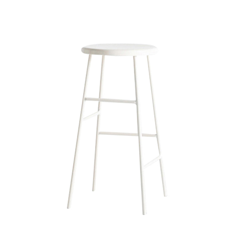 Industrial Iron Backless Barstool Simple Indoor Tall Stool with Square Seat 1 Piece White Counter Stool(26"H) Clearhalo 'Bar Furniture' 'Bar Stools' 'bar_stools' 'furn' 'furn_bar_stools' 'Furniture' 'furniture_bar_stools' 'Kitchen & Dining Furniture' 4744396