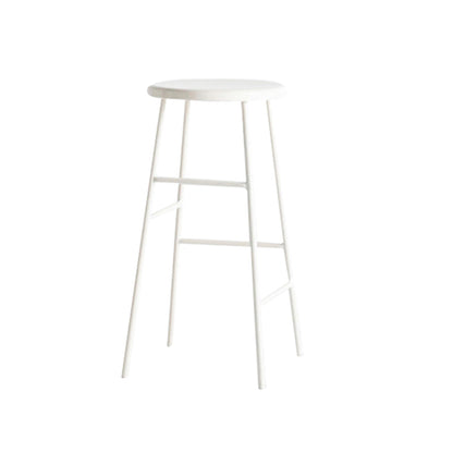 Industrial Iron Backless Barstool Simple Indoor Tall Stool with Square Seat 1 Piece White Counter Stool(26"H) Clearhalo 'Bar Furniture' 'Bar Stools' 'bar_stools' 'furn' 'furn_bar_stools' 'Furniture' 'furniture_bar_stools' 'Kitchen & Dining Furniture' 4744396