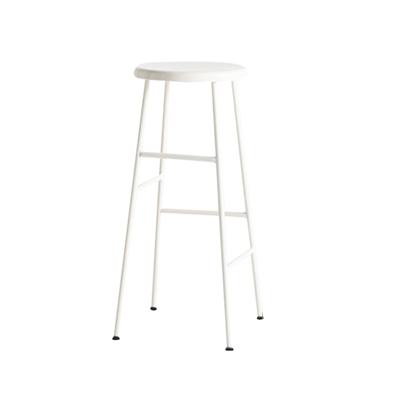 Industrial Iron Backless Barstool Simple Indoor Tall Stool with Square Seat 1 Piece White Bar Stool(30"H) Clearhalo 'Bar Furniture' 'Bar Stools' 'bar_stools' 'furn' 'furn_bar_stools' 'Furniture' 'furniture_bar_stools' 'Kitchen & Dining Furniture' 4744398