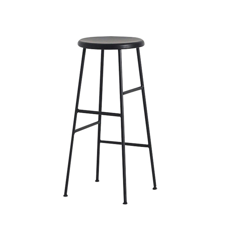 Industrial Iron Backless Barstool Simple Indoor Tall Stool with Square Seat 1 Piece Black Bar Stool(30"H) Clearhalo 'Bar Furniture' 'Bar Stools' 'bar_stools' 'furn' 'furn_bar_stools' 'Furniture' 'furniture_bar_stools' 'Kitchen & Dining Furniture' 4744405