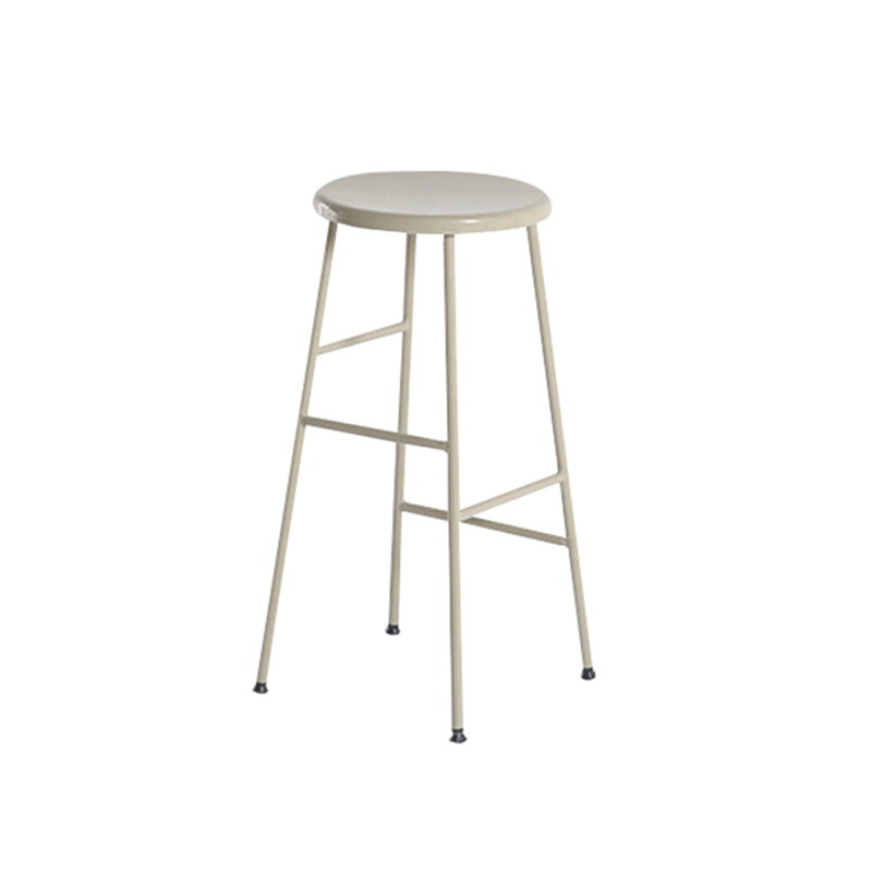 Industrial Iron Backless Barstool Simple Indoor Tall Stool with Square Seat 1 Piece Brown Counter Stool(26"H) Clearhalo 'Bar Furniture' 'Bar Stools' 'bar_stools' 'furn' 'furn_bar_stools' 'Furniture' 'furniture_bar_stools' 'Kitchen & Dining Furniture' 4744407
