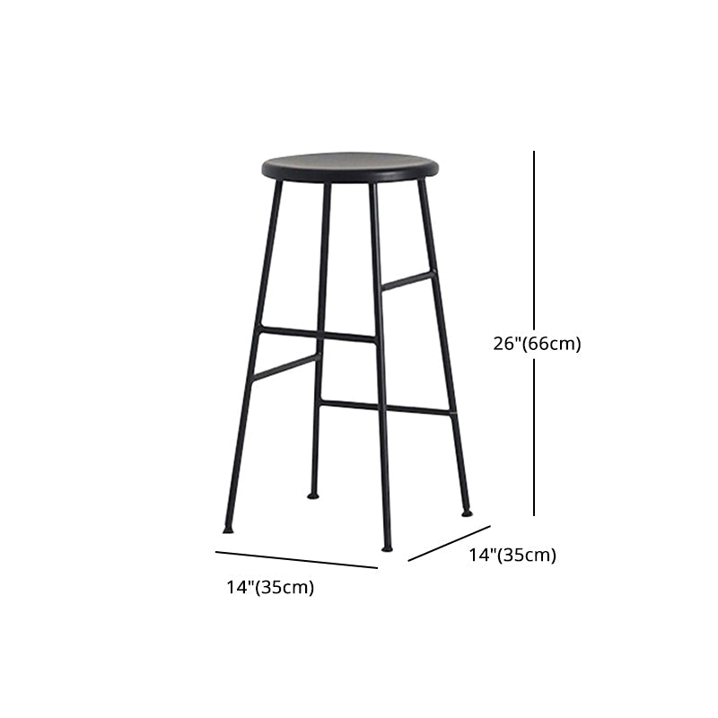 Industrial Iron Backless Barstool Simple Indoor Tall Stool with Square Seat 1 Piece Clearhalo 'Bar Furniture' 'Bar Stools' 'bar_stools' 'furn' 'furn_bar_stools' 'Furniture' 'furniture_bar_stools' 'Kitchen & Dining Furniture' 4744416