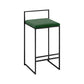 Nordic Steel Low Back Barstool Simple Indoor Tall Stool with Upholstered Blackish Green 1 Piece Clearhalo 'Bar Furniture' 'Bar Stools' 'bar_stools' 'furn' 'furn_bar_stools' 'Furniture' 'furniture_bar_stools' 'Kitchen & Dining Furniture' 4744423