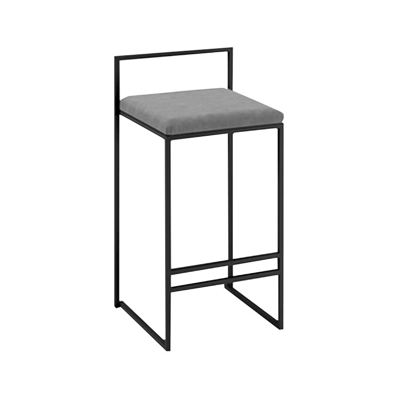 Nordic Steel Low Back Barstool Simple Indoor Tall Stool with Upholstered Grey 1 Piece Clearhalo 'Bar Furniture' 'Bar Stools' 'bar_stools' 'furn' 'furn_bar_stools' 'Furniture' 'furniture_bar_stools' 'Kitchen & Dining Furniture' 4744424