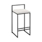 Nordic Steel Low Back Barstool Simple Indoor Tall Stool with Upholstered White 1 Piece Clearhalo 'Bar Furniture' 'Bar Stools' 'bar_stools' 'furn' 'furn_bar_stools' 'Furniture' 'furniture_bar_stools' 'Kitchen & Dining Furniture' 4744428