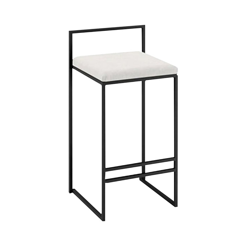 Nordic Steel Low Back Barstool Simple Indoor Tall Stool with Upholstered White 1 Piece Clearhalo 'Bar Furniture' 'Bar Stools' 'bar_stools' 'furn' 'furn_bar_stools' 'Furniture' 'furniture_bar_stools' 'Kitchen & Dining Furniture' 4744428