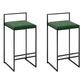 Nordic Steel Low Back Barstool Simple Indoor Tall Stool with Upholstered Blackish Green 2 Piece Set Clearhalo 'Bar Furniture' 'Bar Stools' 'bar_stools' 'furn' 'furn_bar_stools' 'Furniture' 'furniture_bar_stools' 'Kitchen & Dining Furniture' 4744430
