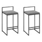 Nordic Steel Low Back Barstool Simple Indoor Tall Stool with Upholstered Grey 2 Piece Set Clearhalo 'Bar Furniture' 'Bar Stools' 'bar_stools' 'furn' 'furn_bar_stools' 'Furniture' 'furniture_bar_stools' 'Kitchen & Dining Furniture' 4744432