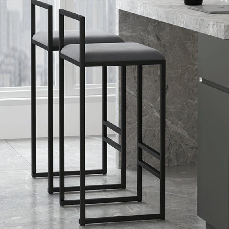 Nordic Steel Low Back Barstool Simple Indoor Tall Stool with Upholstered Clearhalo 'Bar Furniture' 'Bar Stools' 'bar_stools' 'furn' 'furn_bar_stools' 'Furniture' 'furniture_bar_stools' 'Kitchen & Dining Furniture' 4744434