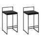 Nordic Steel Low Back Barstool Simple Indoor Tall Stool with Upholstered Black 2 Piece Set Clearhalo 'Bar Furniture' 'Bar Stools' 'bar_stools' 'furn' 'furn_bar_stools' 'Furniture' 'furniture_bar_stools' 'Kitchen & Dining Furniture' 4744435