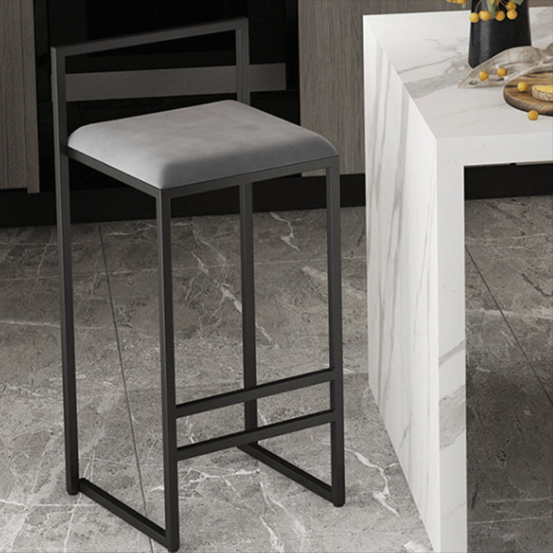 Nordic Steel Low Back Barstool Simple Indoor Tall Stool with Upholstered Clearhalo 'Bar Furniture' 'Bar Stools' 'bar_stools' 'furn' 'furn_bar_stools' 'Furniture' 'furniture_bar_stools' 'Kitchen & Dining Furniture' 4744436