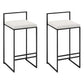 Nordic Steel Low Back Barstool Simple Indoor Tall Stool with Upholstered White 2 Piece Set Clearhalo 'Bar Furniture' 'Bar Stools' 'bar_stools' 'furn' 'furn_bar_stools' 'Furniture' 'furniture_bar_stools' 'Kitchen & Dining Furniture' 4744437