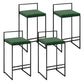 Nordic Steel Low Back Barstool Simple Indoor Tall Stool with Upholstered Blackish Green 4 Piece Set Clearhalo 'Bar Furniture' 'Bar Stools' 'bar_stools' 'furn' 'furn_bar_stools' 'Furniture' 'furniture_bar_stools' 'Kitchen & Dining Furniture' 4744438