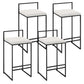 Nordic Steel Low Back Barstool Simple Indoor Tall Stool with Upholstered White 4 Piece Set Clearhalo 'Bar Furniture' 'Bar Stools' 'bar_stools' 'furn' 'furn_bar_stools' 'Furniture' 'furniture_bar_stools' 'Kitchen & Dining Furniture' 4744441