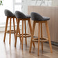 Nordic Indoor Low Back Barstool Swivel Rubberwood Tall Stool with Upholstered Clearhalo 'Bar Furniture' 'Bar Stools' 'bar_stools' 'furn' 'furn_bar_stools' 'Furniture' 'furniture_bar_stools' 'Kitchen & Dining Furniture' 4744447