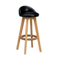 Nordic Indoor Low Back Barstool Swivel Rubberwood Tall Stool with Upholstered Black 1 Piece Clearhalo 'Bar Furniture' 'Bar Stools' 'bar_stools' 'furn' 'furn_bar_stools' 'Furniture' 'furniture_bar_stools' 'Kitchen & Dining Furniture' 4744455