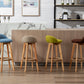 Nordic Indoor Low Back Barstool Swivel Rubberwood Tall Stool with Upholstered Clearhalo 'Bar Furniture' 'Bar Stools' 'bar_stools' 'furn' 'furn_bar_stools' 'Furniture' 'furniture_bar_stools' 'Kitchen & Dining Furniture' 4744462