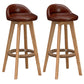Nordic Indoor Low Back Barstool Swivel Rubberwood Tall Stool with Upholstered Coffee 2 Piece Set Clearhalo 'Bar Furniture' 'Bar Stools' 'bar_stools' 'furn' 'furn_bar_stools' 'Furniture' 'furniture_bar_stools' 'Kitchen & Dining Furniture' 4744469