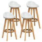 Nordic Indoor Low Back Barstool Swivel Rubberwood Tall Stool with Upholstered White 4 Piece Set Clearhalo 'Bar Furniture' 'Bar Stools' 'bar_stools' 'furn' 'furn_bar_stools' 'Furniture' 'furniture_bar_stools' 'Kitchen & Dining Furniture' 4744477
