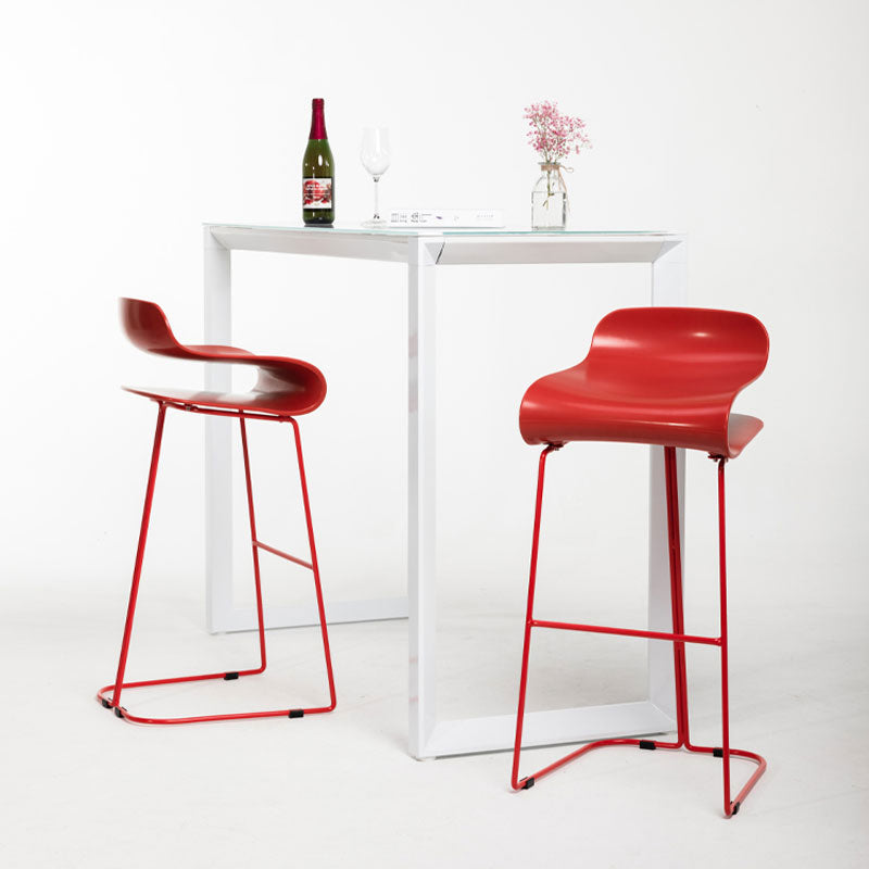 Nordic Stainless Steel Simple Barstool Low Back Indoor Tall Stool with Plastic Seat Clearhalo 'Bar Furniture' 'Bar Stools' 'bar_stools' 'furn' 'furn_bar_stools' 'Furniture' 'furniture_bar_stools' 'Kitchen & Dining Furniture' 4744488