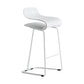 Nordic Stainless Steel Simple Barstool Low Back Indoor Tall Stool with Plastic Seat White 1 Piece Counter Stool(26"H) Clearhalo 'Bar Furniture' 'Bar Stools' 'bar_stools' 'furn' 'furn_bar_stools' 'Furniture' 'furniture_bar_stools' 'Kitchen & Dining Furniture' 4744502