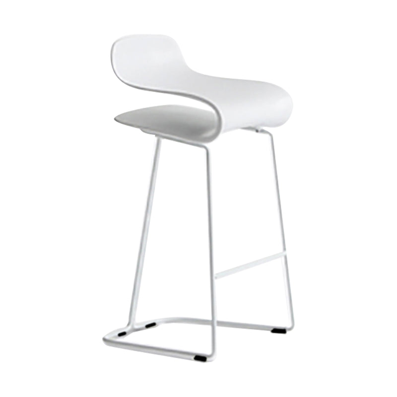 Nordic Stainless Steel Simple Barstool Low Back Indoor Tall Stool with Plastic Seat White 1 Piece Counter Stool(26"H) Clearhalo 'Bar Furniture' 'Bar Stools' 'bar_stools' 'furn' 'furn_bar_stools' 'Furniture' 'furniture_bar_stools' 'Kitchen & Dining Furniture' 4744502