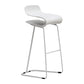 Nordic Stainless Steel Simple Barstool Low Back Indoor Tall Stool with Plastic Seat White 1 Piece Bar Stool(30"H) Clearhalo 'Bar Furniture' 'Bar Stools' 'bar_stools' 'furn' 'furn_bar_stools' 'Furniture' 'furniture_bar_stools' 'Kitchen & Dining Furniture' 4744504