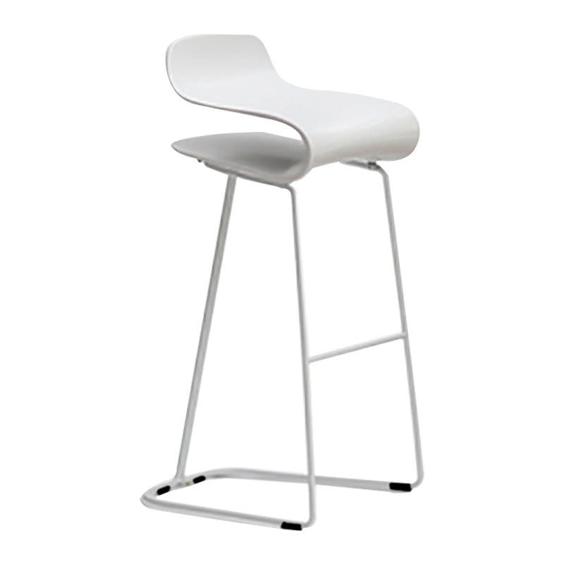 Nordic Stainless Steel Simple Barstool Low Back Indoor Tall Stool with Plastic Seat White 1 Piece Bar Stool(30"H) Clearhalo 'Bar Furniture' 'Bar Stools' 'bar_stools' 'furn' 'furn_bar_stools' 'Furniture' 'furniture_bar_stools' 'Kitchen & Dining Furniture' 4744504