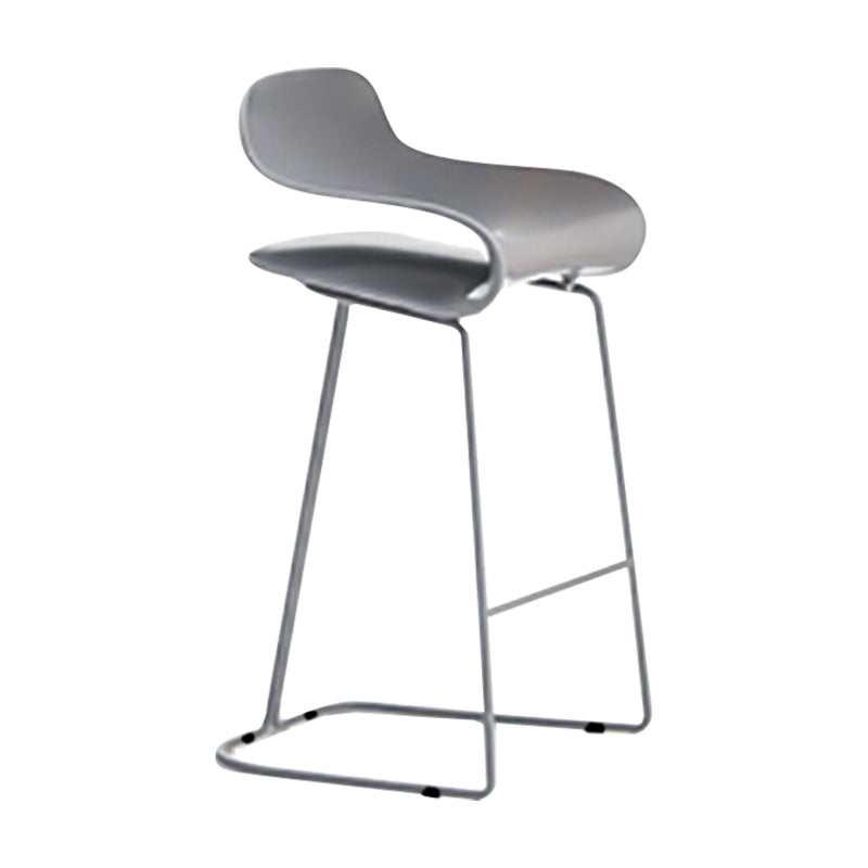 Nordic Stainless Steel Simple Barstool Low Back Indoor Tall Stool with Plastic Seat Grey 1 Piece Counter Stool(26"H) Clearhalo 'Bar Furniture' 'Bar Stools' 'bar_stools' 'furn' 'furn_bar_stools' 'Furniture' 'furniture_bar_stools' 'Kitchen & Dining Furniture' 4744511