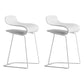 Nordic Stainless Steel Simple Barstool Low Back Indoor Tall Stool with Plastic Seat White 2 Piece Set Short Stool(22"H) Clearhalo 'Bar Furniture' 'Bar Stools' 'bar_stools' 'furn' 'furn_bar_stools' 'Furniture' 'furniture_bar_stools' 'Kitchen & Dining Furniture' 4744519