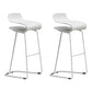Nordic Stainless Steel Simple Barstool Low Back Indoor Tall Stool with Plastic Seat White 2 Piece Set Bar Stool(30"H) Clearhalo 'Bar Furniture' 'Bar Stools' 'bar_stools' 'furn' 'furn_bar_stools' 'Furniture' 'furniture_bar_stools' 'Kitchen & Dining Furniture' 4744521