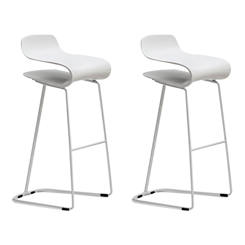 Nordic Stainless Steel Simple Barstool Low Back Indoor Tall Stool with Plastic Seat White 2 Piece Set Bar Stool(30"H) Clearhalo 'Bar Furniture' 'Bar Stools' 'bar_stools' 'furn' 'furn_bar_stools' 'Furniture' 'furniture_bar_stools' 'Kitchen & Dining Furniture' 4744521