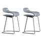 Nordic Stainless Steel Simple Barstool Low Back Indoor Tall Stool with Plastic Seat Grey 2 Piece Set Short Stool(22"H) Clearhalo 'Bar Furniture' 'Bar Stools' 'bar_stools' 'furn' 'furn_bar_stools' 'Furniture' 'furniture_bar_stools' 'Kitchen & Dining Furniture' 4744525