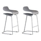 Nordic Stainless Steel Simple Barstool Low Back Indoor Tall Stool with Plastic Seat Grey 2 Piece Set Counter Stool(26"H) Clearhalo 'Bar Furniture' 'Bar Stools' 'bar_stools' 'furn' 'furn_bar_stools' 'Furniture' 'furniture_bar_stools' 'Kitchen & Dining Furniture' 4744526