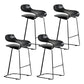 Nordic Stainless Steel Simple Barstool Low Back Indoor Tall Stool with Plastic Seat Black 4 Piece Set Counter Stool(26"H) Clearhalo 'Bar Furniture' 'Bar Stools' 'bar_stools' 'furn' 'furn_bar_stools' 'Furniture' 'furniture_bar_stools' 'Kitchen & Dining Furniture' 4744529
