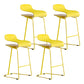 Nordic Stainless Steel Simple Barstool Low Back Indoor Tall Stool with Plastic Seat Yellow 4 Piece Set Counter Stool(26"H) Clearhalo 'Bar Furniture' 'Bar Stools' 'bar_stools' 'furn' 'furn_bar_stools' 'Furniture' 'furniture_bar_stools' 'Kitchen & Dining Furniture' 4744532