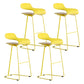 Nordic Stainless Steel Simple Barstool Low Back Indoor Tall Stool with Plastic Seat Yellow 4 Piece Set Bar Stool(30"H) Clearhalo 'Bar Furniture' 'Bar Stools' 'bar_stools' 'furn' 'furn_bar_stools' 'Furniture' 'furniture_bar_stools' 'Kitchen & Dining Furniture' 4744533